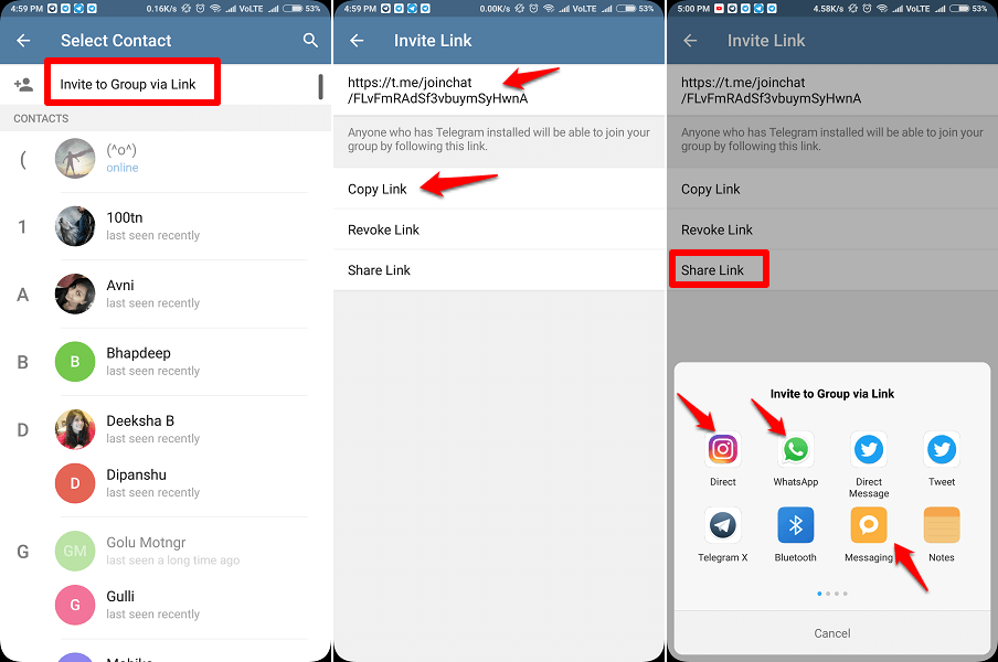 Telegram Group Share Links